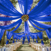 Sheer Wedding Arch Drape 5ftx32ft Royal Blue