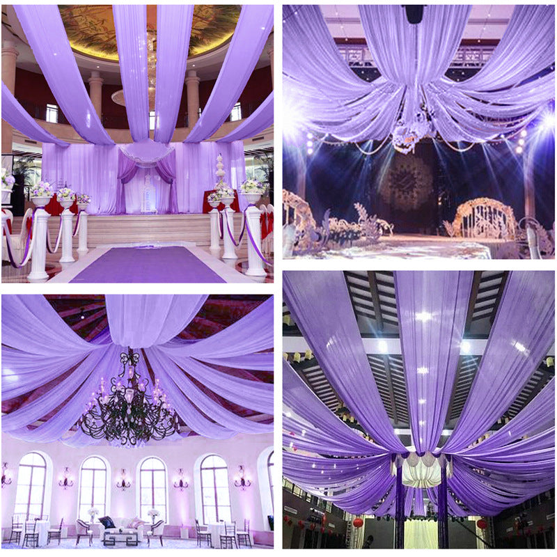Sheer Wedding Arch Drape 5ftx32ft Light Purple