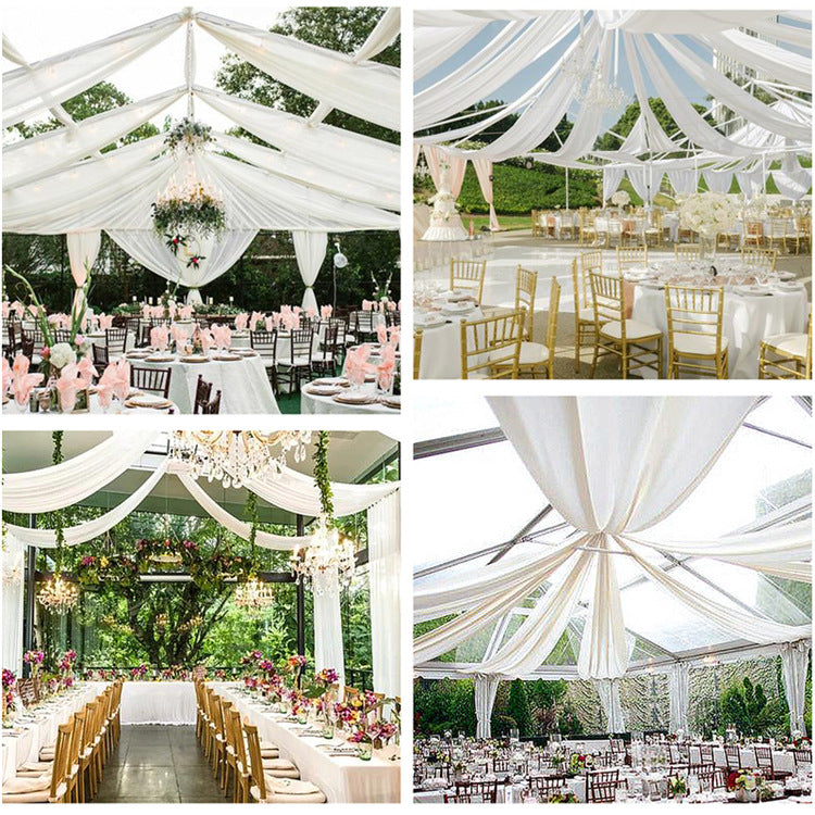 Sheer Wedding Arch Drape 5ftx32ft Grass Green