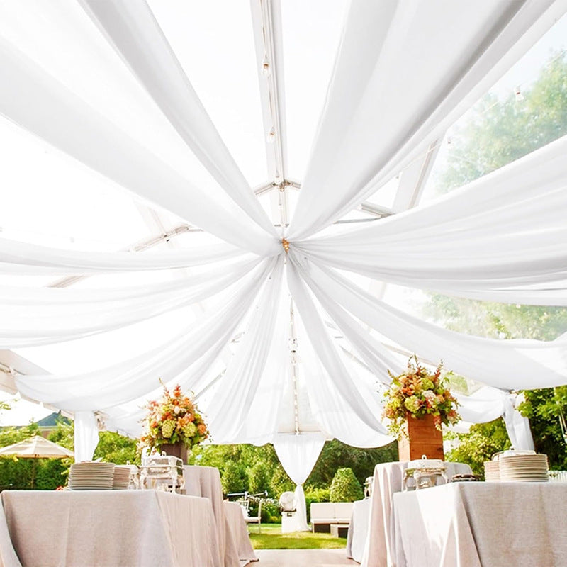 Sheer Wedding Arch Drape 5ftx32ft White