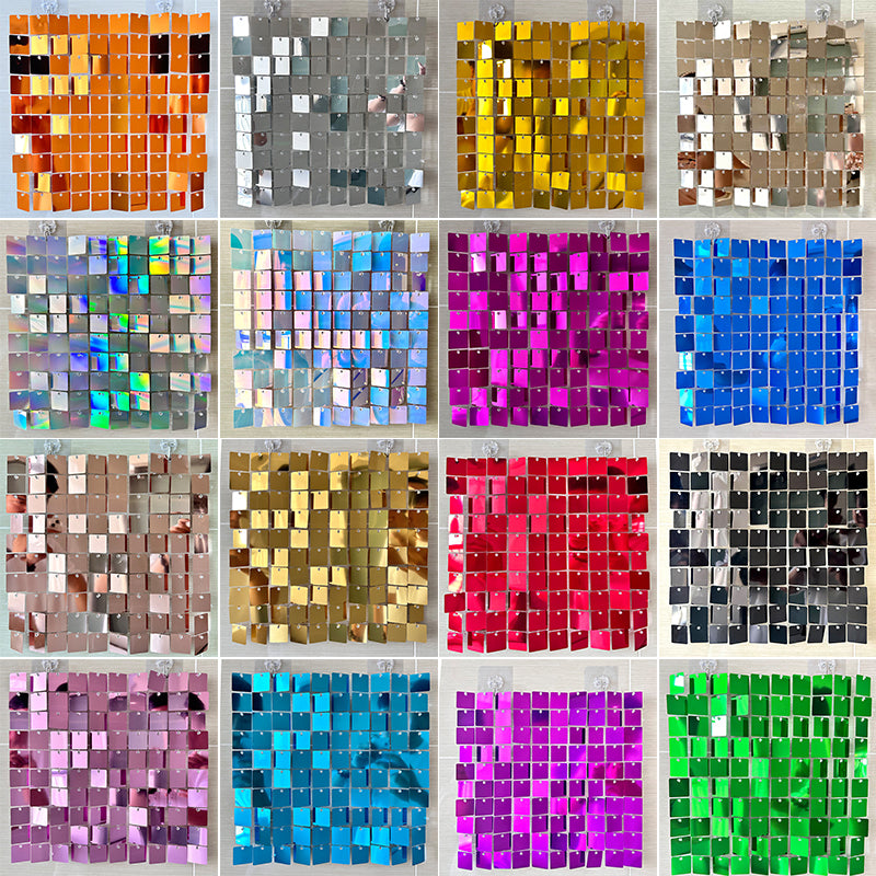 Shimmer Wall Backdrop Wall Panels 24Pcs Square Sequin Shimmer Wall Backdrop Decoration for Birthday Party,Wedding, Anniversary