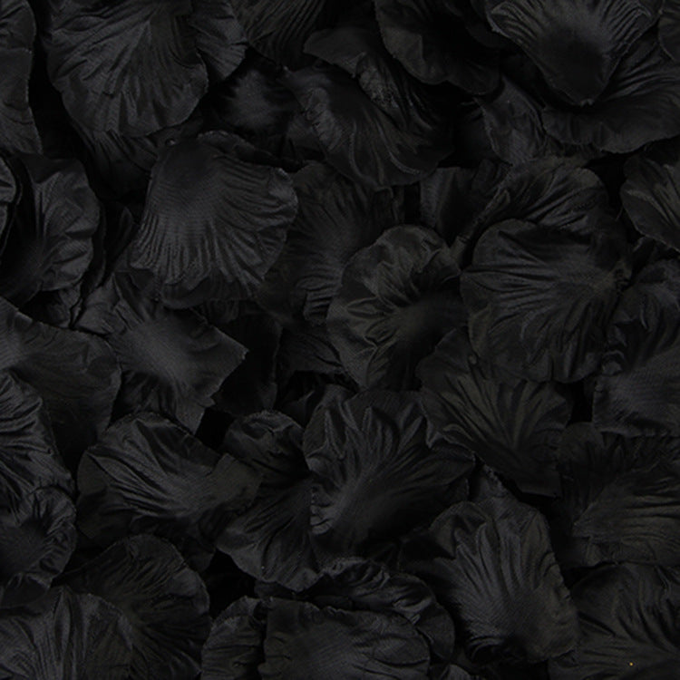 500 Pieces Artificial Silk Rose Petals Flower Decoration Black
