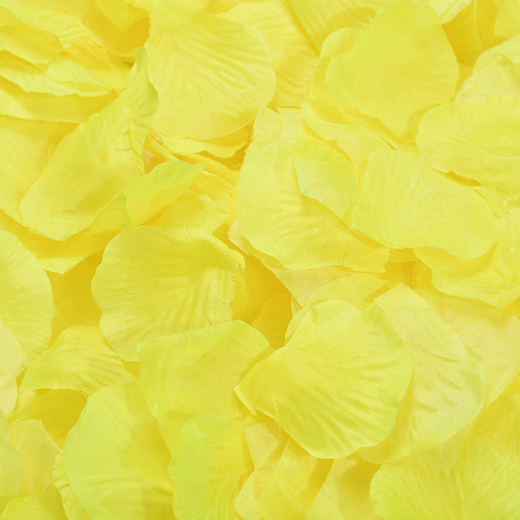 500 Pieces Artificial Silk Rose Petals Flower Decoration Yellow