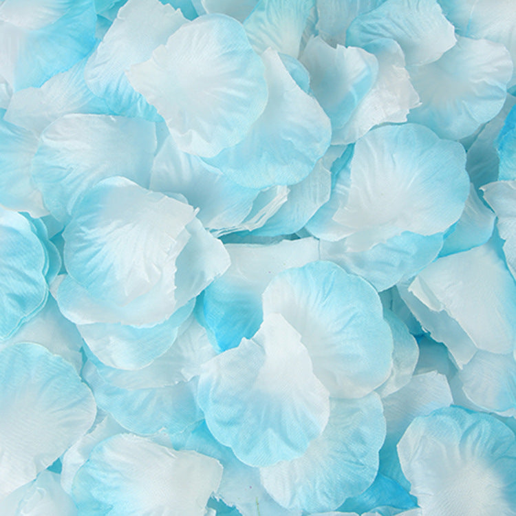 500 Pieces Artificial Silk Rose Petals Flower Decoration Light Blue White