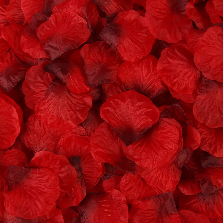 500 Pieces Artificial Silk Rose Petals Flower Decoration Dark Red Gradient