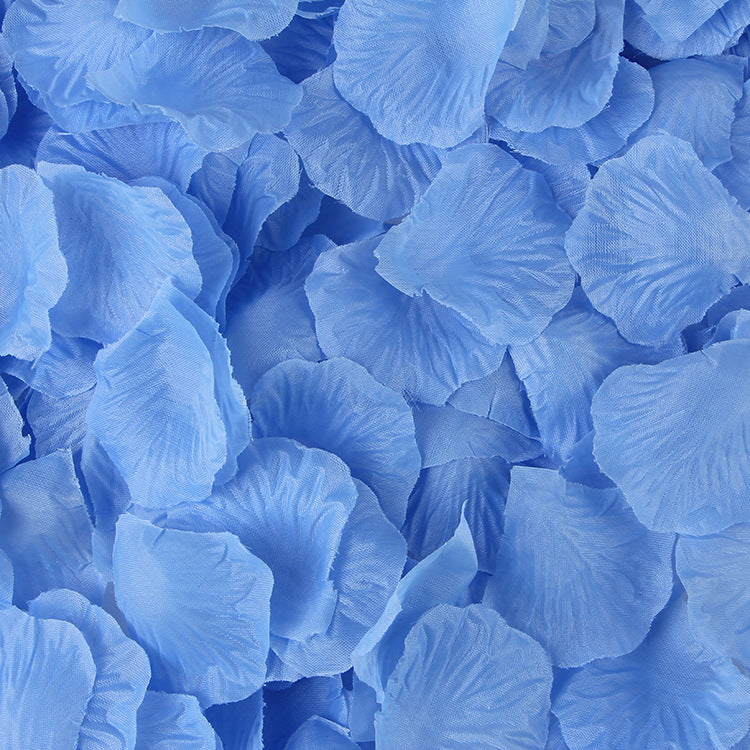 500 Pieces Artificial Silk Rose Petals Flower Decoration Sky Blue