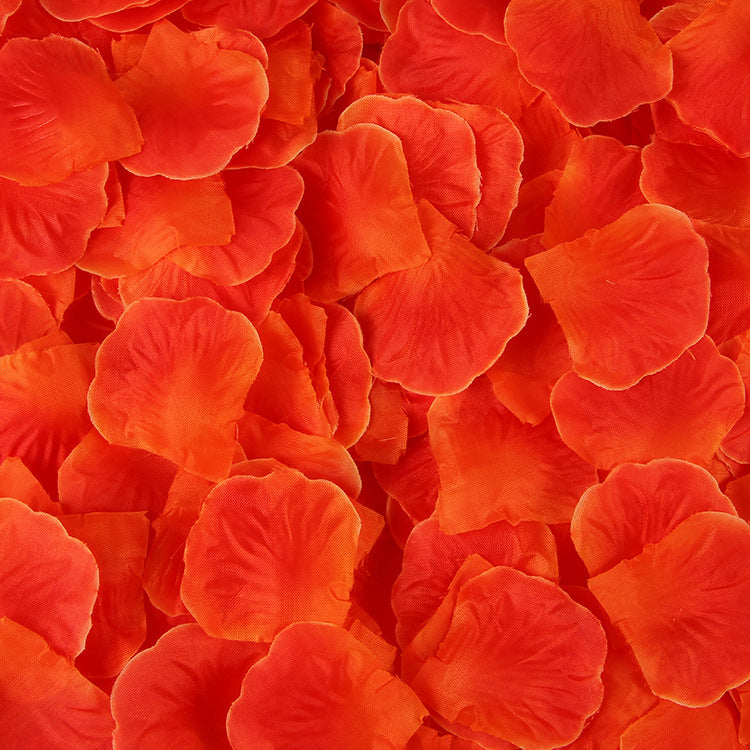500 Pieces Artificial Silk Rose Petals Flower Decoration Sunset Red