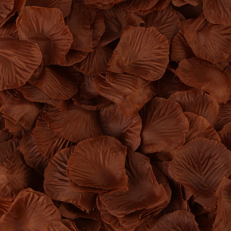 500 Pieces Artificial Silk Rose Petals Flower Decoration Brown
