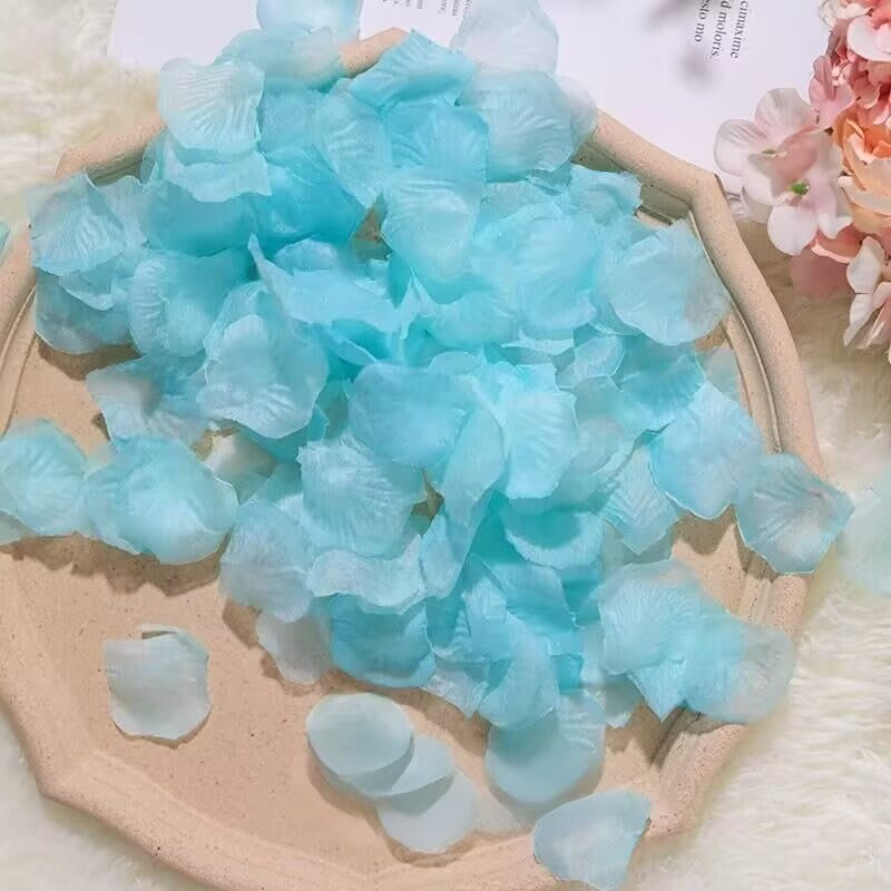 500 Pieces Artificial Silk Rose Petals Flower Decoration Light Blue