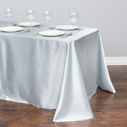 Satin Rectangular 90"x156" Tablecloth Silver