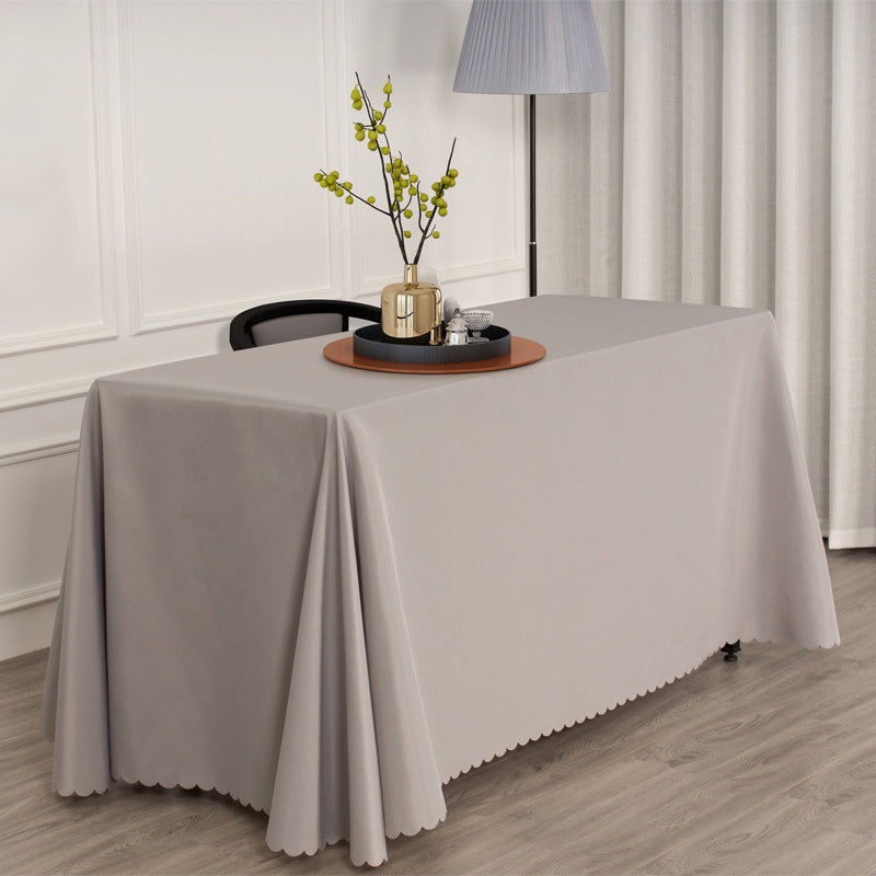 Economy Polyester Tablecloth 90"x156" Oblong Rectangular Silver Gray