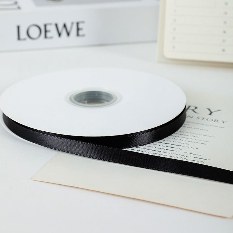 3/8" Width x 100 Yards Single Face Satin Ribbon Black