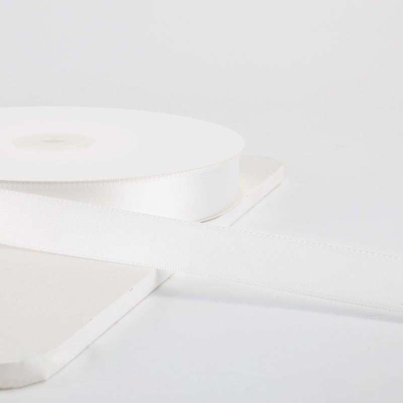 7/8"x 100 Yards Single Face Decorative Satin Ribbon White