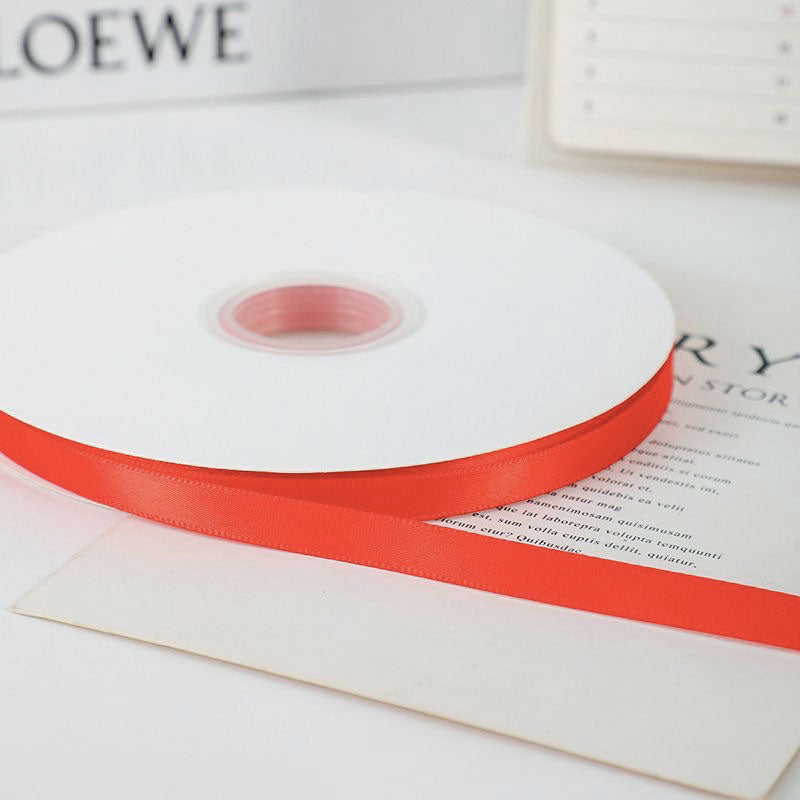 3/8" Width x 100 Yards Single Face Satin Ribbon Orange