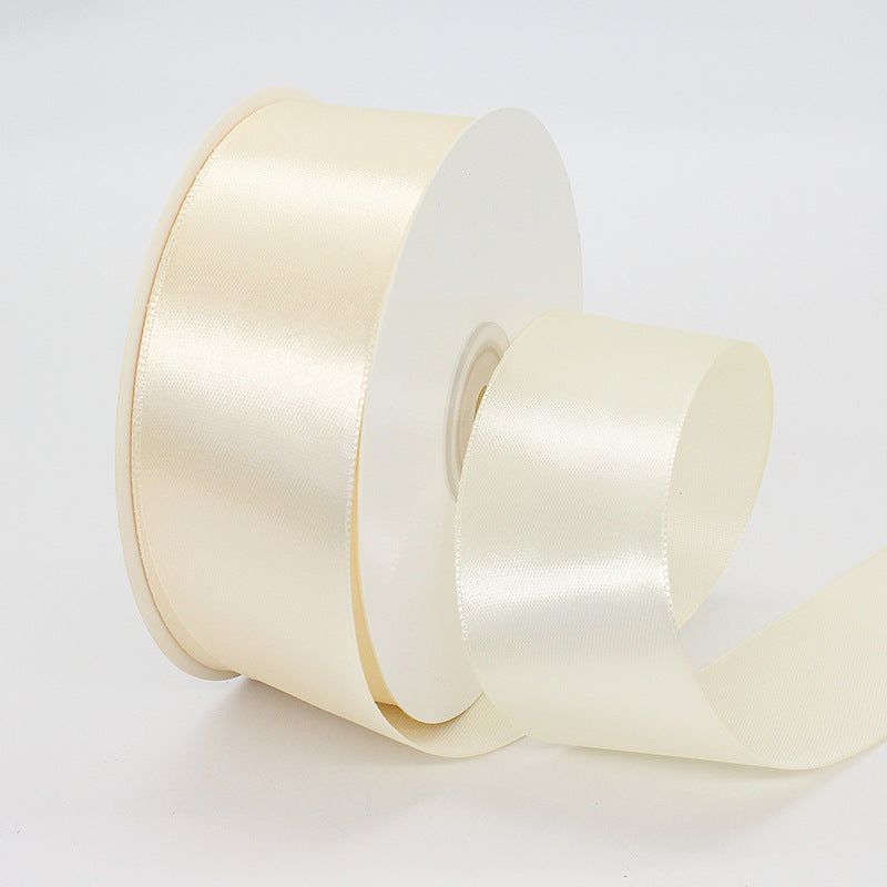 1.5"x 50 Yards Single Face Decorative Satin Ribbon Beige