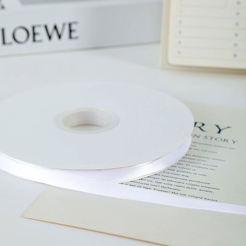 3/8" Width x 100 Yards Single Face Satin Ribbon White