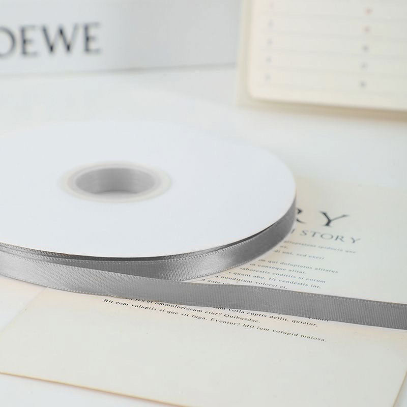 3/8" Width x 100 Yards Single Face Satin Ribbon Light Gray