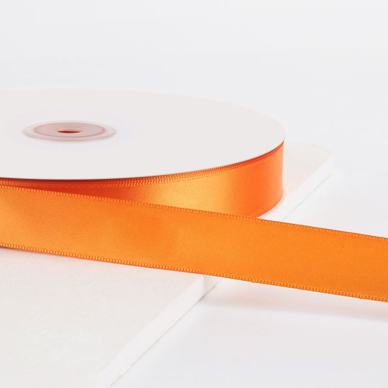 7/8"x 100 Yards Single Face Decorative Satin Ribbon Orange