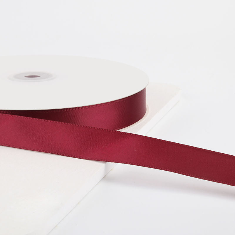 7/8"x 100 Yards Single Face Decorative Satin Ribbon Wine Red