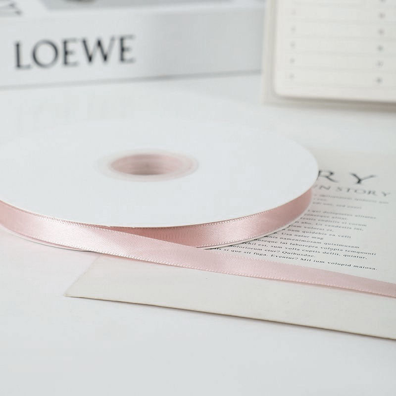 3/8" Width x 100 Yards Single Face Satin Ribbon Gray Pink
