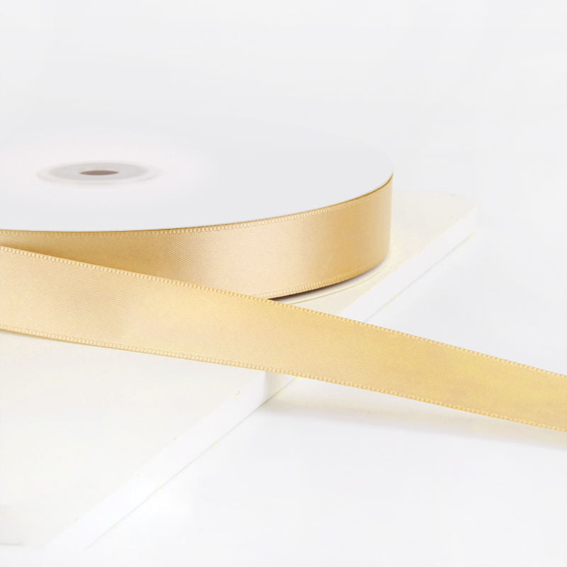 7/8"x 100 Yards Single Face Decorative Satin Ribbon Champagne