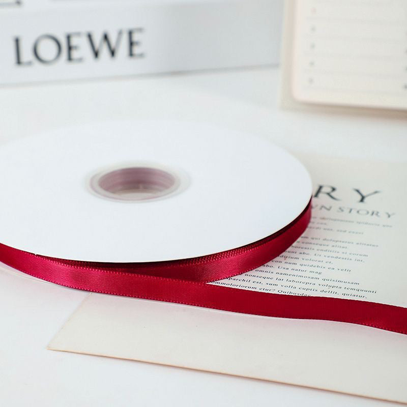 3/8" Width x 100 Yards Single Face Satin Ribbon Wine Red