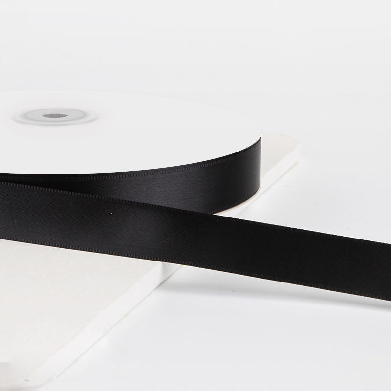 7/8"x 100 Yards Single Face Decorative Satin Ribbon Black