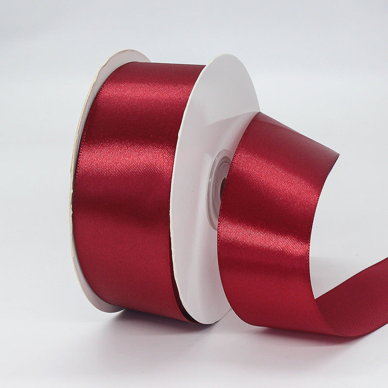 1.5"x 50 Yards Single Face Decorative Satin Ribbon Wine Red