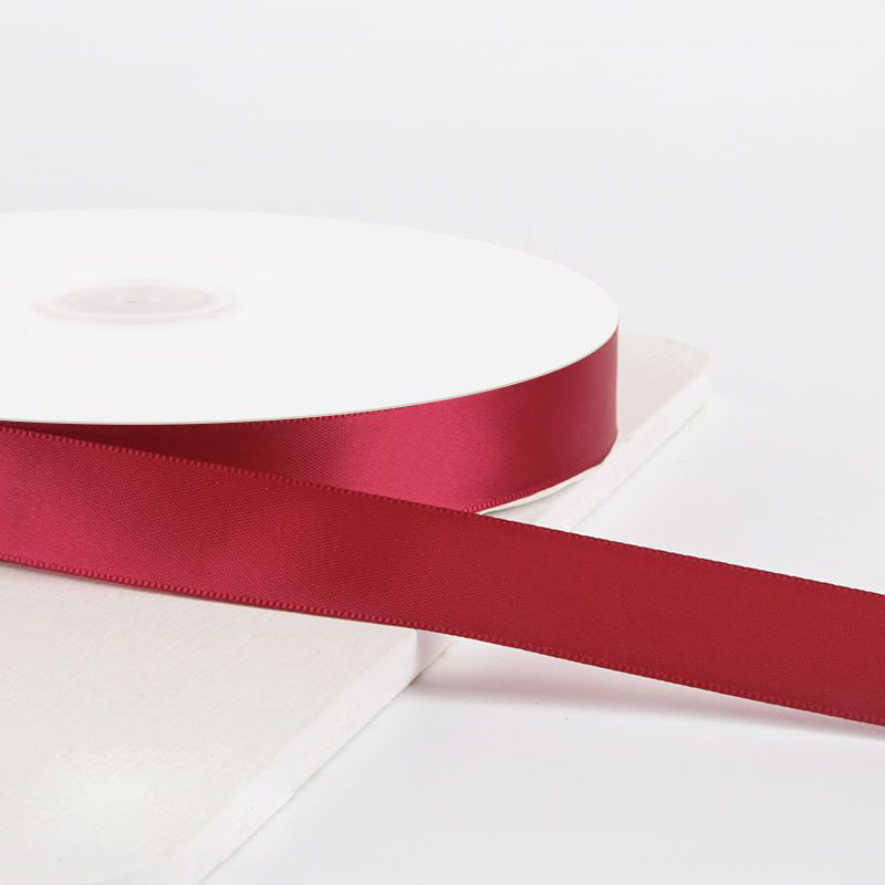 7/8"x 100 Yards Single Face Decorative Satin Ribbon Light Wine Red