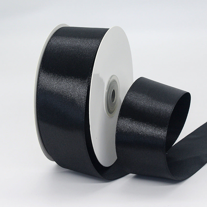 1.5"x 50 Yards Single Face Decorative Satin Ribbon Black