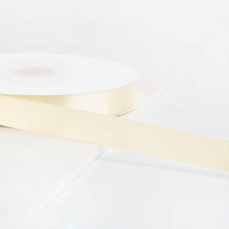 7/8"x 100 Yards Single Face Decorative Satin Ribbon Milky