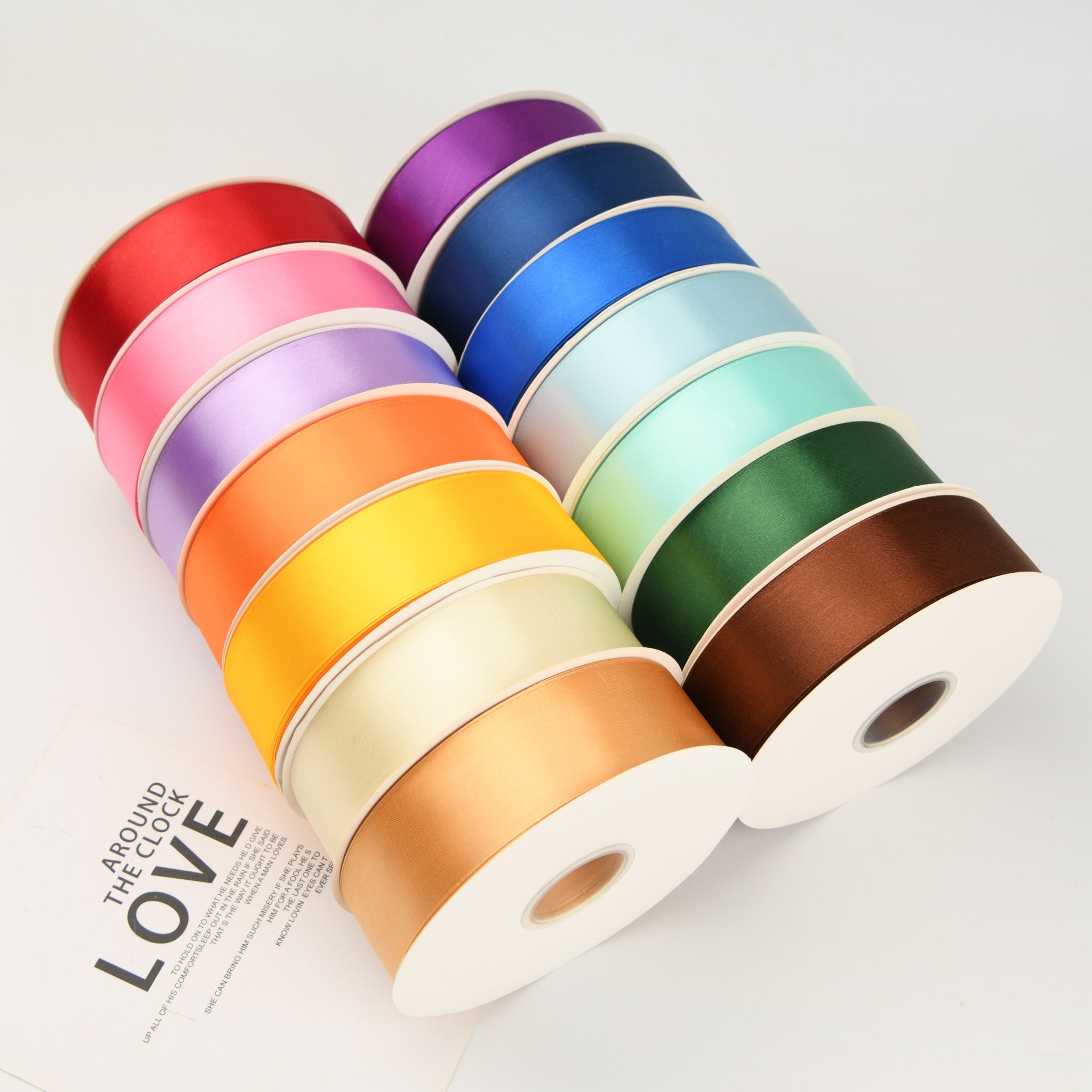 Single Face Decorative Satin Ribbon 50 Yards 1.5" Black
