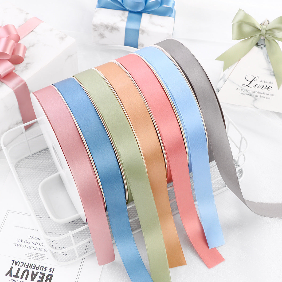 Single Face Decorative Satin Ribbon 100 Yards 7/8" Black