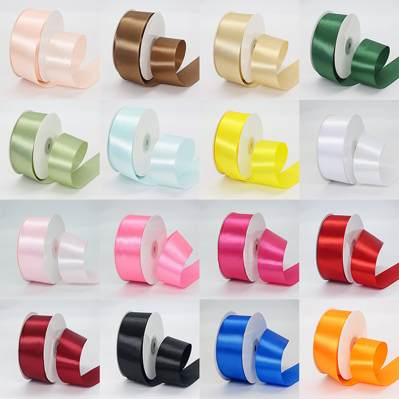1.5"x 50 Yards Single Face Polyester Ribbon Perfect for Gift Wrapping, Flower Bouquet, Wedding Decor, Crafts, Bow Making, Sewing and More
