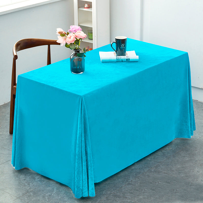 Velvet 90"x132" Rectangular Tablecloth Sky Blue