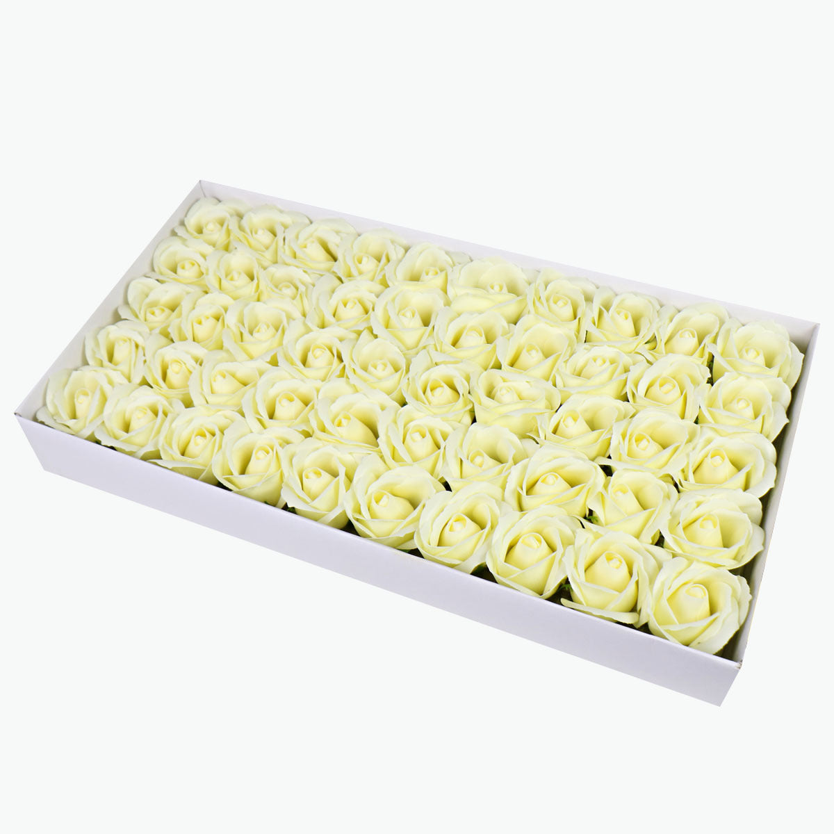 50PCS Soap Flower Roses Rosas Floral Shaped Scented Bath Body Shower Milky White
