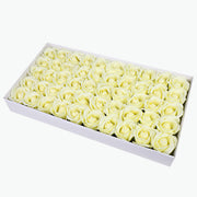 50PCS Soap Flower Roses Rosas Floral Shaped Scented Bath Body Shower Milky White