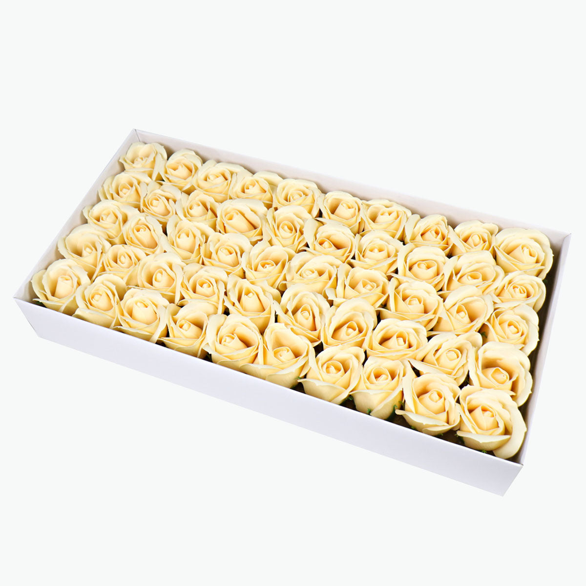 50PCS Soap Flower Roses Rosas Floral Shaped Scented Bath Body Shower Champagne