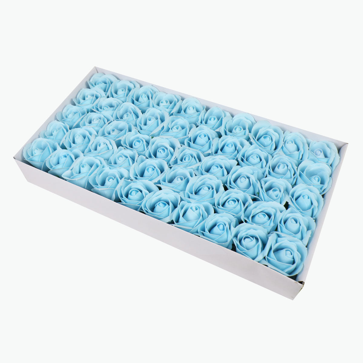 50PCS Soap Flower Roses Rosas Floral Shaped Scented Bath Body Shower Light Blue
