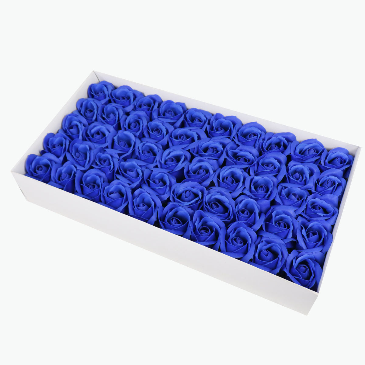 50PCS Soap Flower Roses Rosas Floral Shaped Scented Bath Body Shower Royal Blue