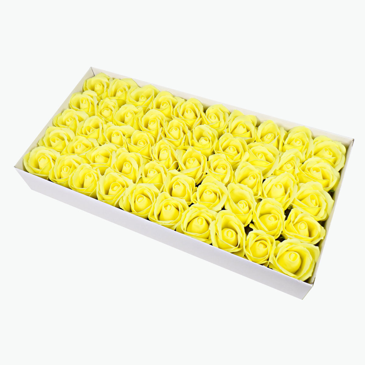 50PCS Soap Flower Roses Rosas Floral Shaped Scented Bath Body Shower Light Yellow