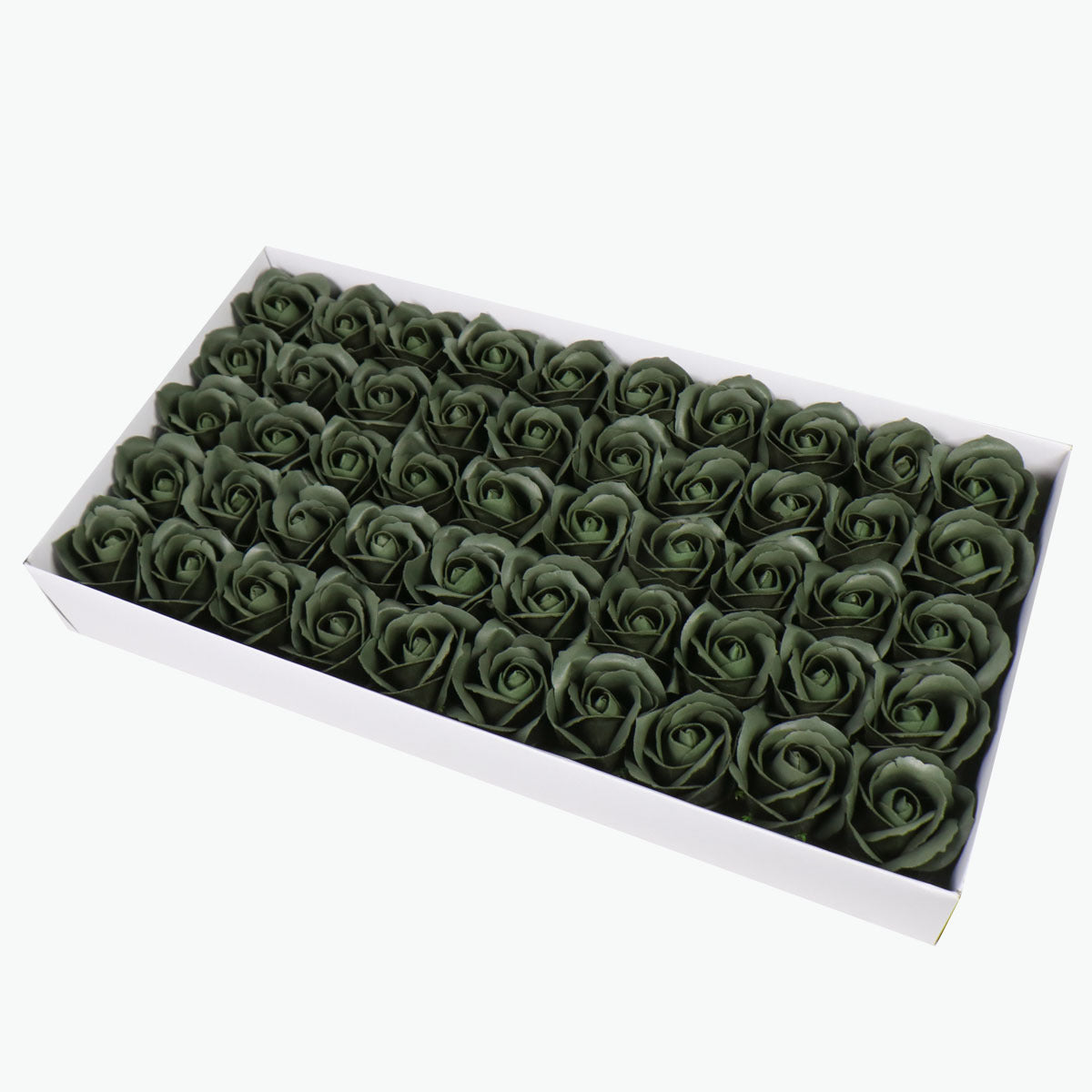 50PCS Soap Flower Roses Rosas Floral Shaped Scented Bath Body Shower Dark Green