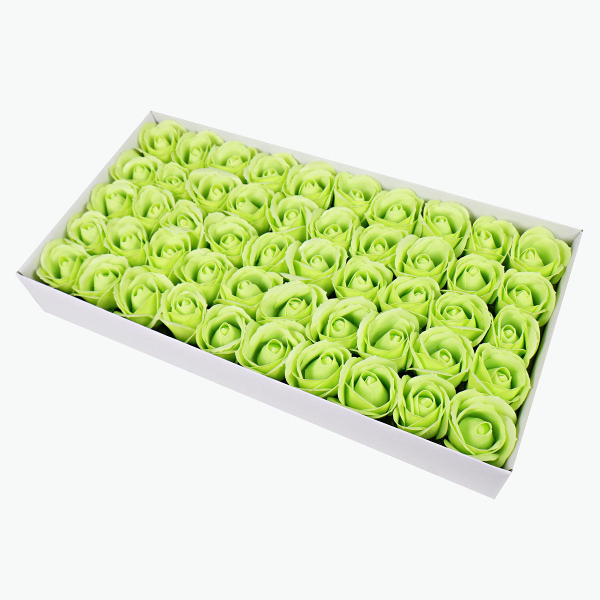 50PCS Soap Flower Roses Rosas Floral Shaped Scented Bath Body Shower Light Green