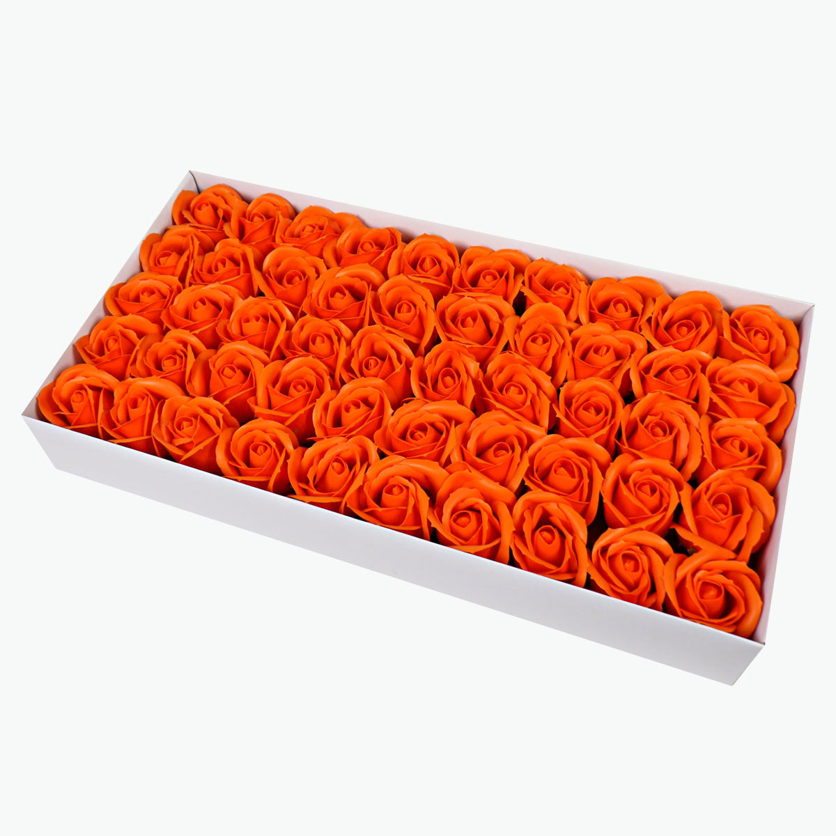 50PCS Soap Flower Roses Rosas Floral Shaped Scented Bath Body Shower Deep Orange