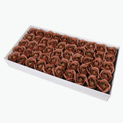 50PCS Soap Flower Roses Rosas Floral Shaped Scented Bath Body Shower Dark Coffee