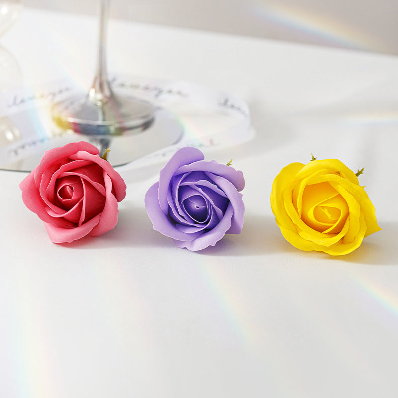 50 Pcs Three-Layer Floral Scented Soap Rose Petals Body Soap in Gift Box Black