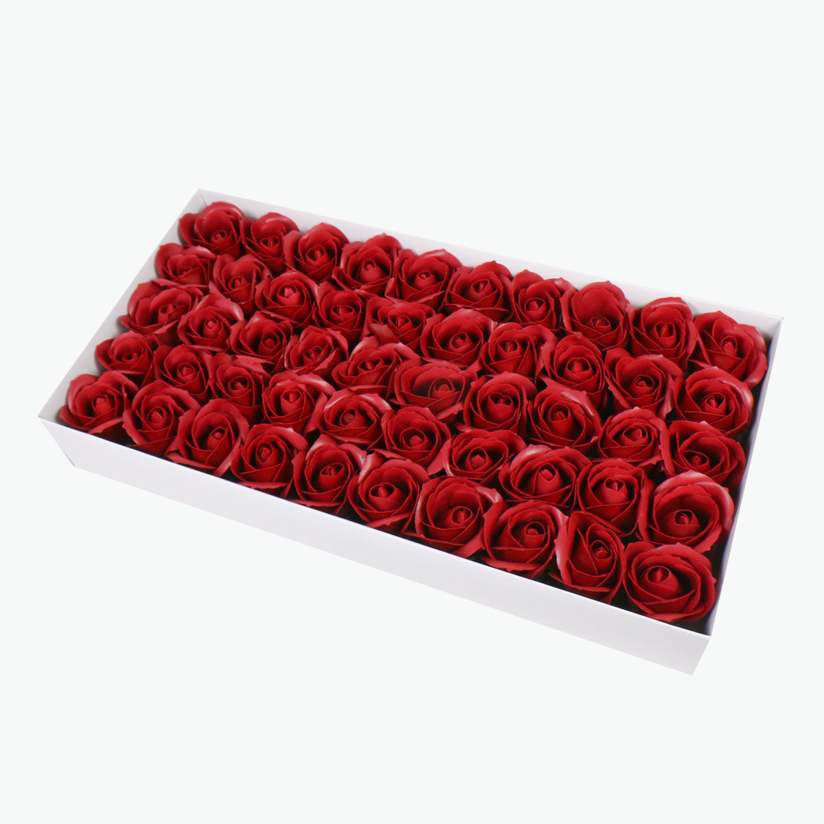 50PCS Soap Flower Roses Rosas Floral Shaped Scented Bath Body Shower Deep Red