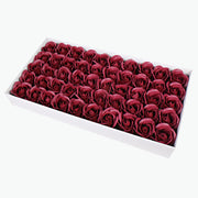50PCS Soap Flower Roses Rosas Floral Shaped Scented Bath Body Shower Burgundy