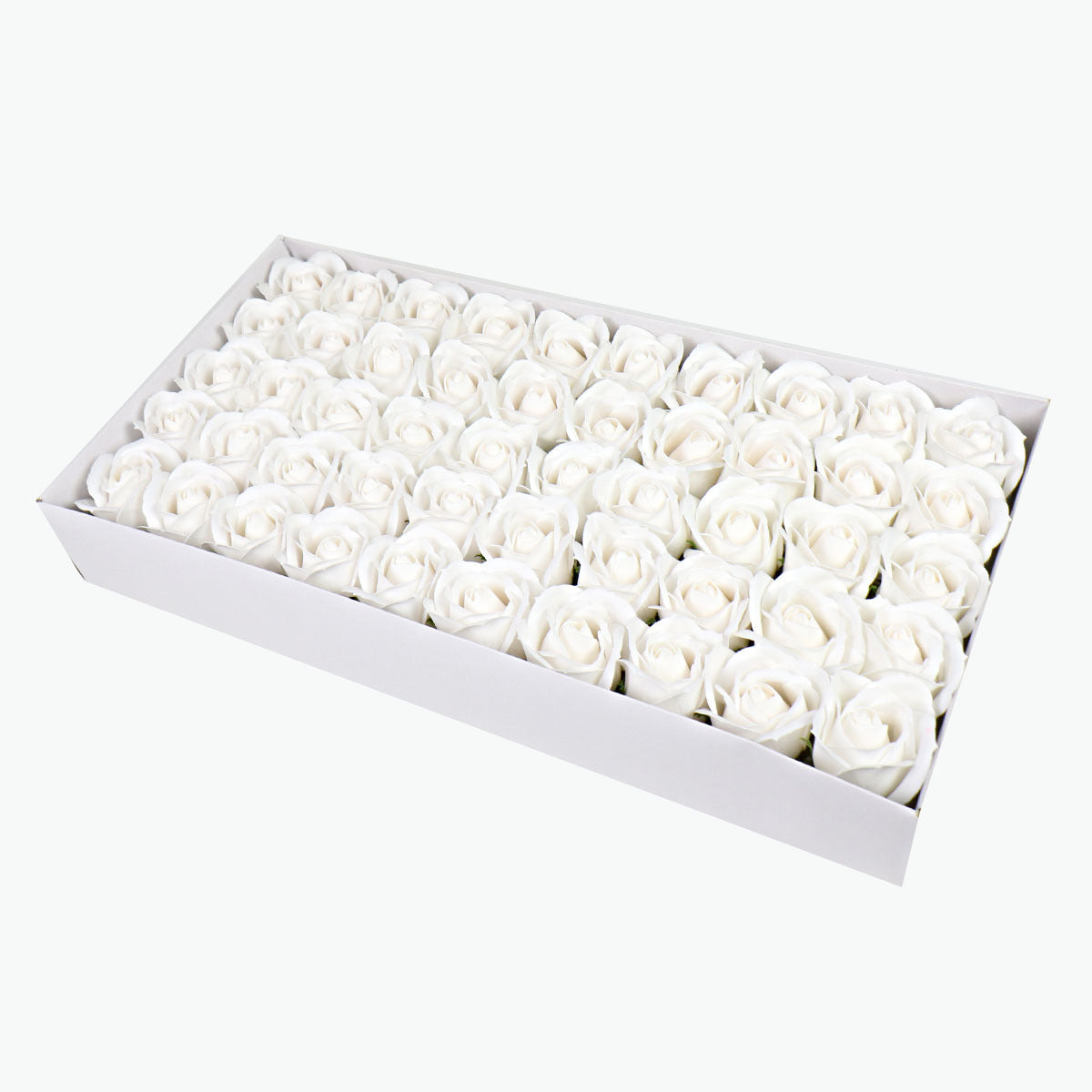 50PCS Soap Flower Roses Rosas Floral Shaped Scented Bath Body Shower White