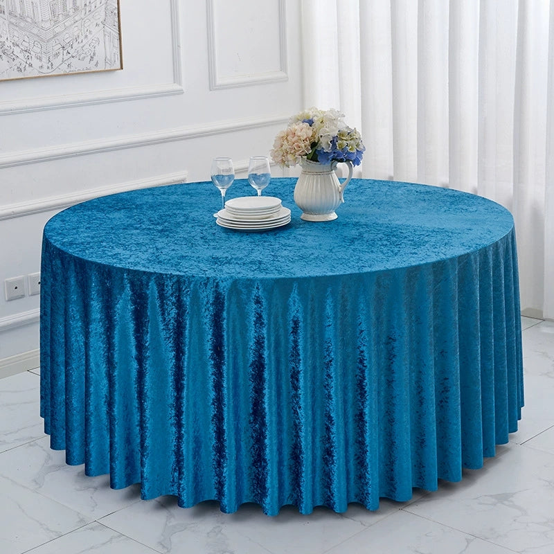 Round Tablecloth Premium Velvet Table Cloth for Wedding, Party, Banquet, and Events